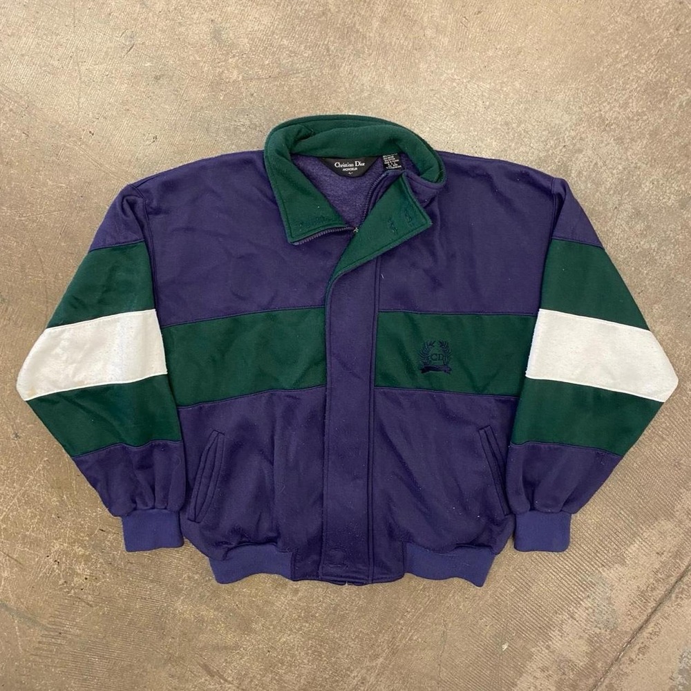 Vintage Christian Dior Monsieur Colorblock Track Jacket Full Zip Sweatshirt L
